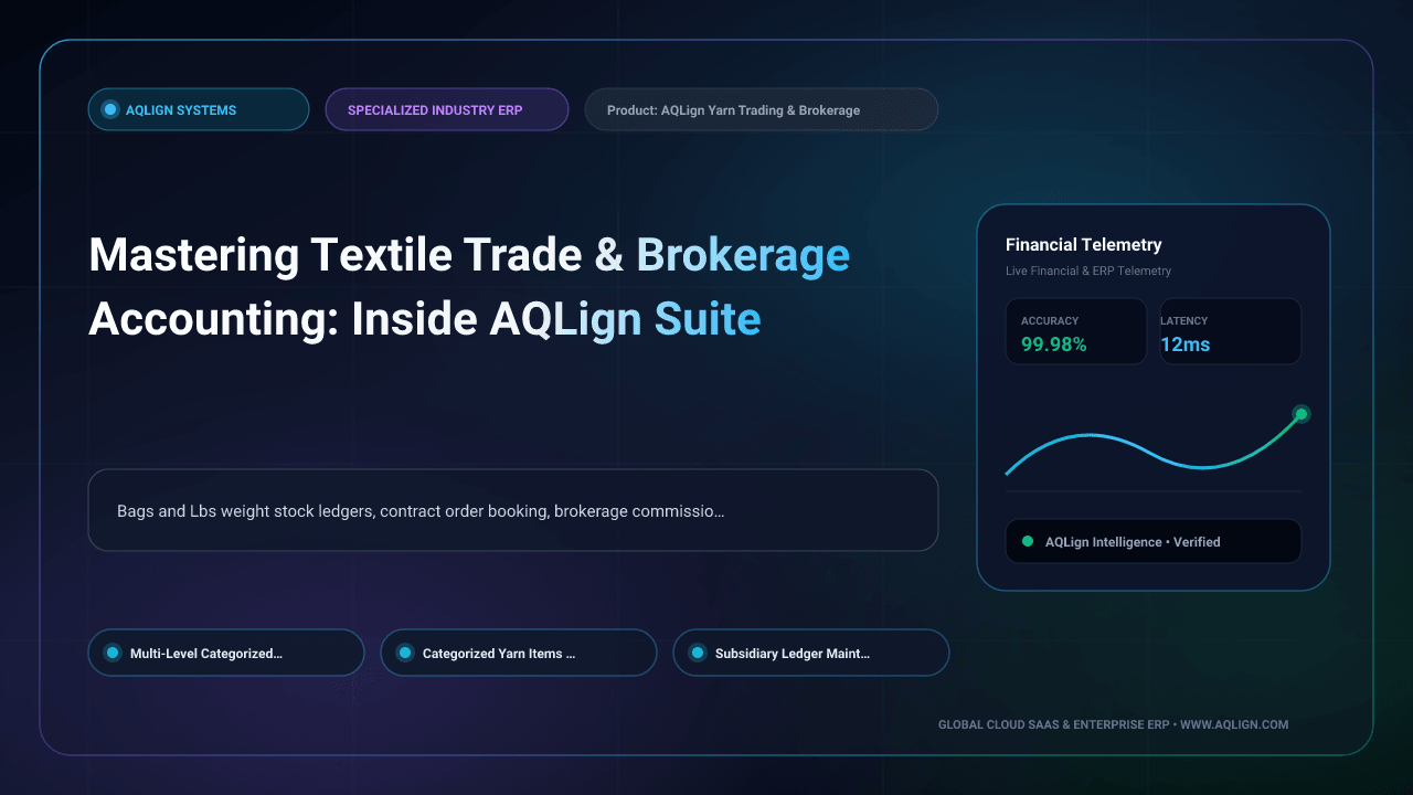 Mastering Textile Trade & Brokerage Accounting: Inside AQLign Suite
