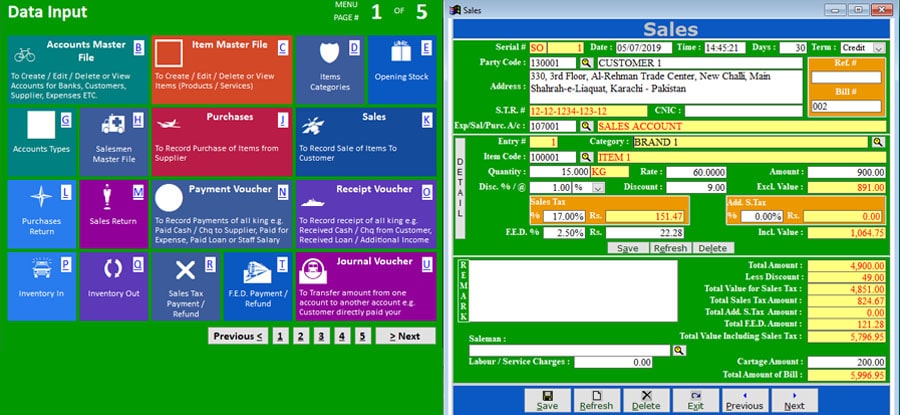 AQLign Pak GST Assistant AQLign Pak GST Assistant - FED & Sales Tax Management Software for Traders & Importers Interface