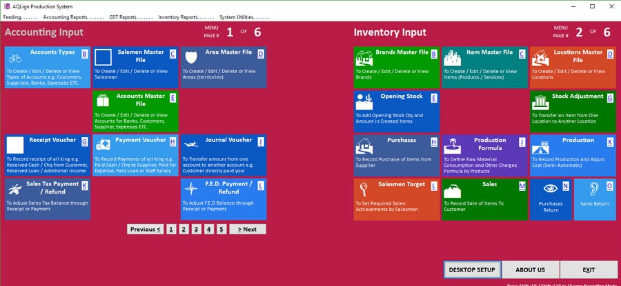 AQLign Production System AQLign Production System - Easiest ERP Software for Manufacturers Interface